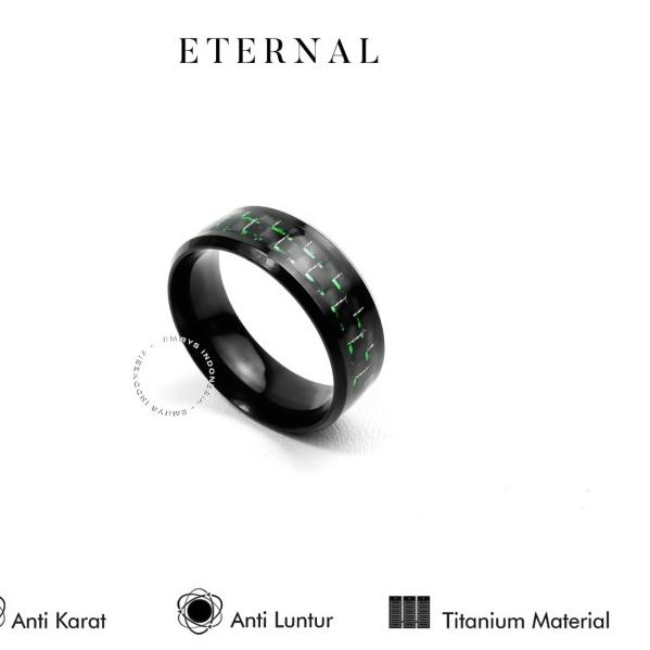 Emrys Premium Ring ETERNAL Real Titanium Anti Karat Cincin Titanium Pr - 7, Green