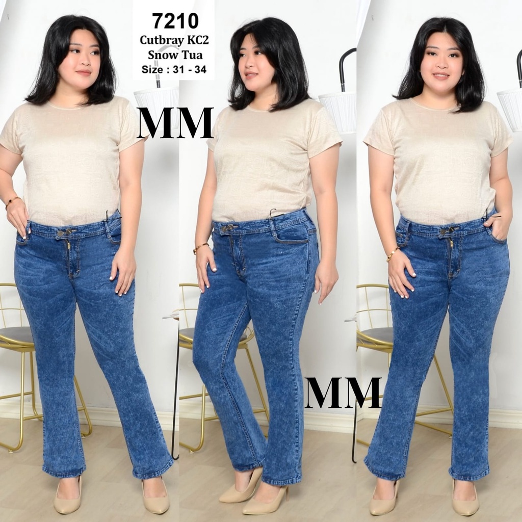 Celana Panjang Jeans Wanita Cutbray Kancing Dua 27-30 31-34 Bisa Bayar Ditempat(COD)