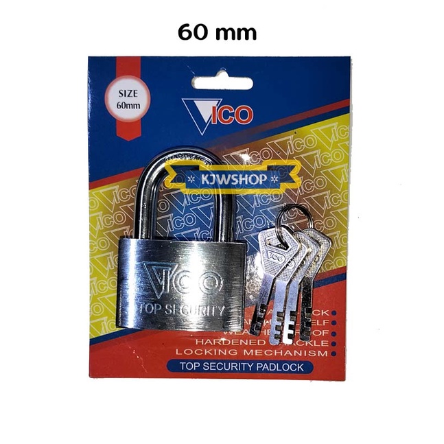Gembok 60mm VICO Gembok Chrome 60mm VICO Gembok Pagar Krom 60mm VICO Padlock 60mm Gembok Gudang 60 m