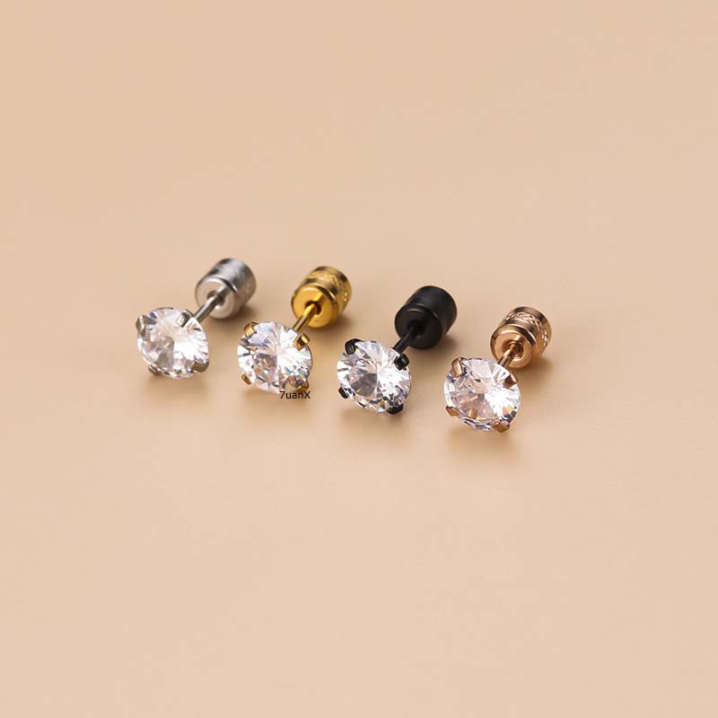 1pc Anting Tindik Tulang Rawan Telinga 4 Cakar Bahan Stainless Steel 2022