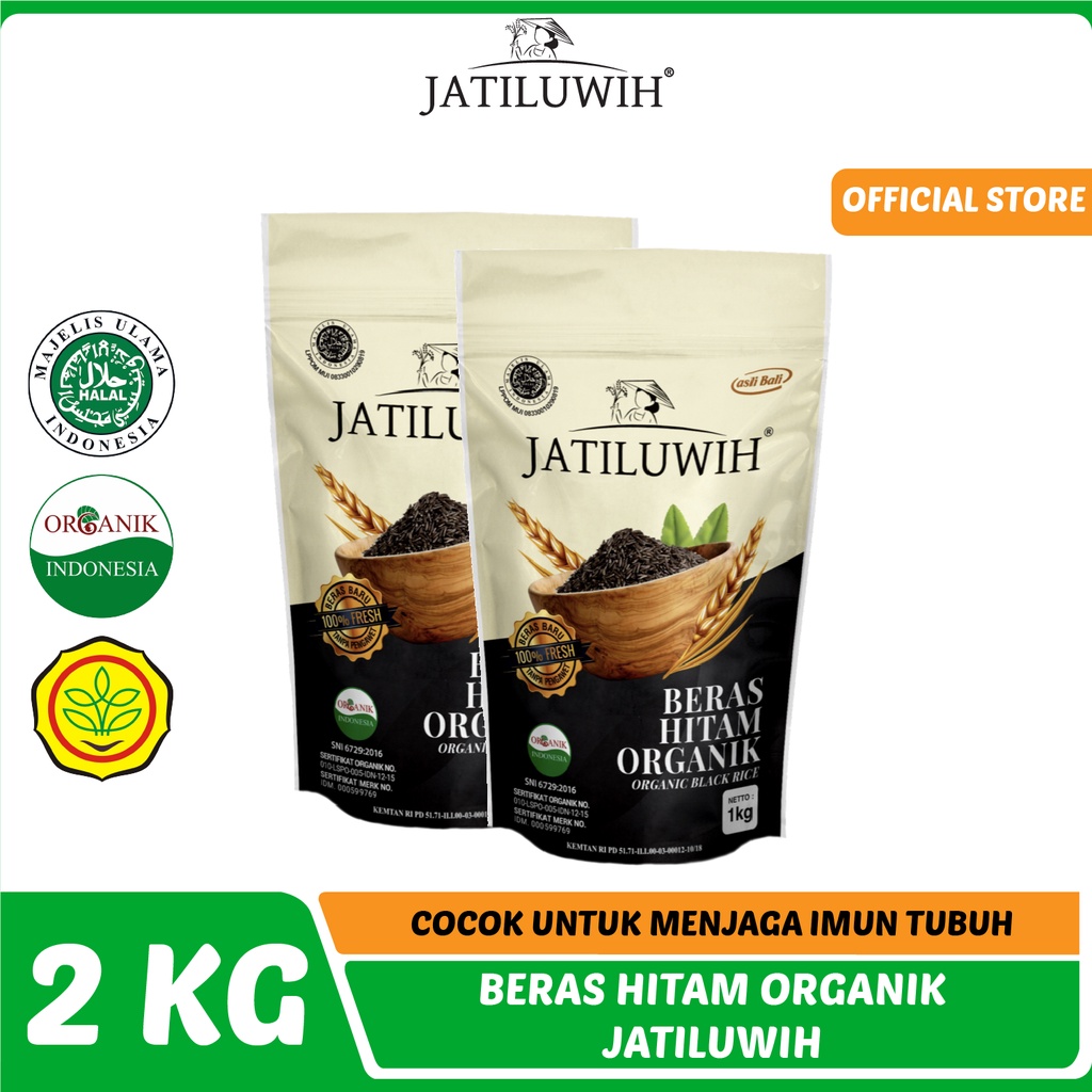 

Jatiluwih Organic Rice Beras Organik Beras Hitam (Black Rice) paket 2 x 1kg