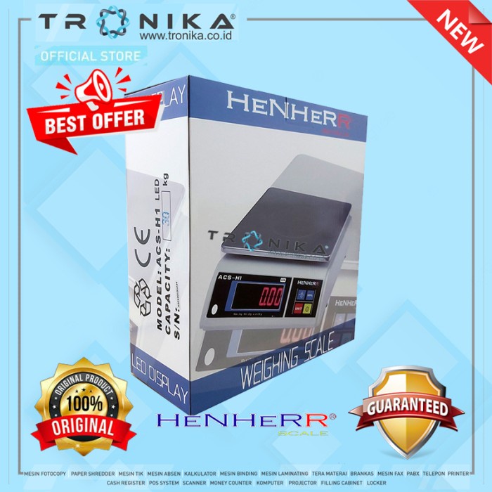 TIMBANGAN BUAH DAGING PORTABLE HENHERR ACS H1 LED 3KG/6KG/15KG/30KG