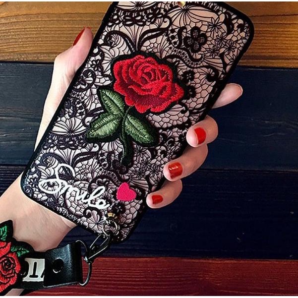 Beauty Rose Medium Soft Hard Case Casing Bunga 6 6S 7 8 X Plus - Putih, 6 atau 6S