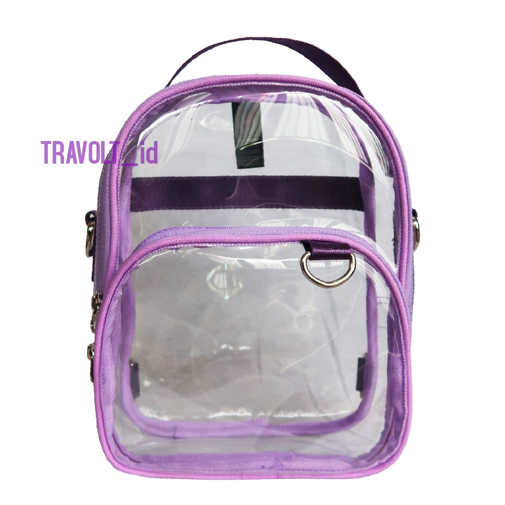 Premium Sling Bag 3in 1 - Travolt - 6 Warna Tas PVC Selempang ransel Transparan - Tas PVC Mika tebal  - Tas Konser KPOP - Daew-6