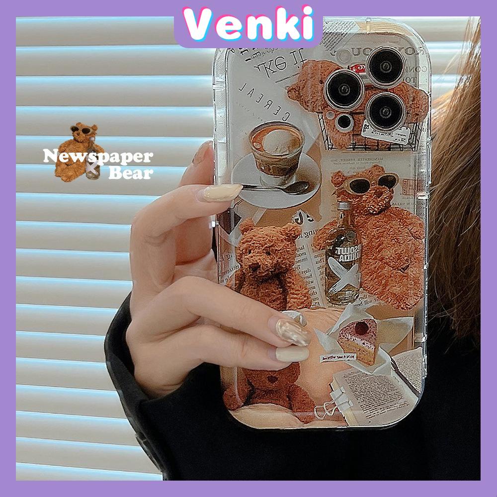 Case iPhone 14 Pro Max Tpu Soft Jelly Airbag Clear Case Cute Sunglasses Teddy Bear Camera Protection Shockproof For Iphone 14 13 12 11 Plus Pro Max 7 Plus X Xr