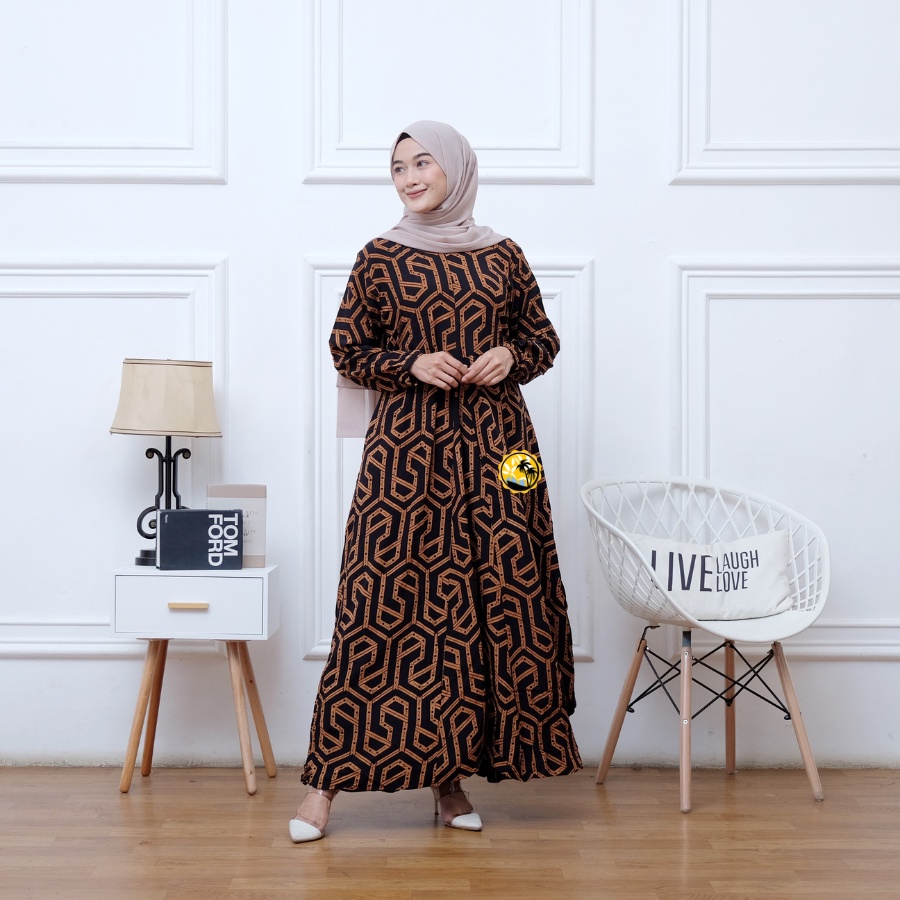 BAJU WANITA MODEL BARU GAMIS RAYON PRINTING MODERN 2022