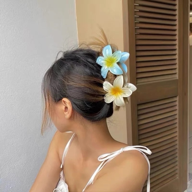 Jepit Rambut Ponytail Bentuk Bunga Lili Bahan Resin Untuk Wanita