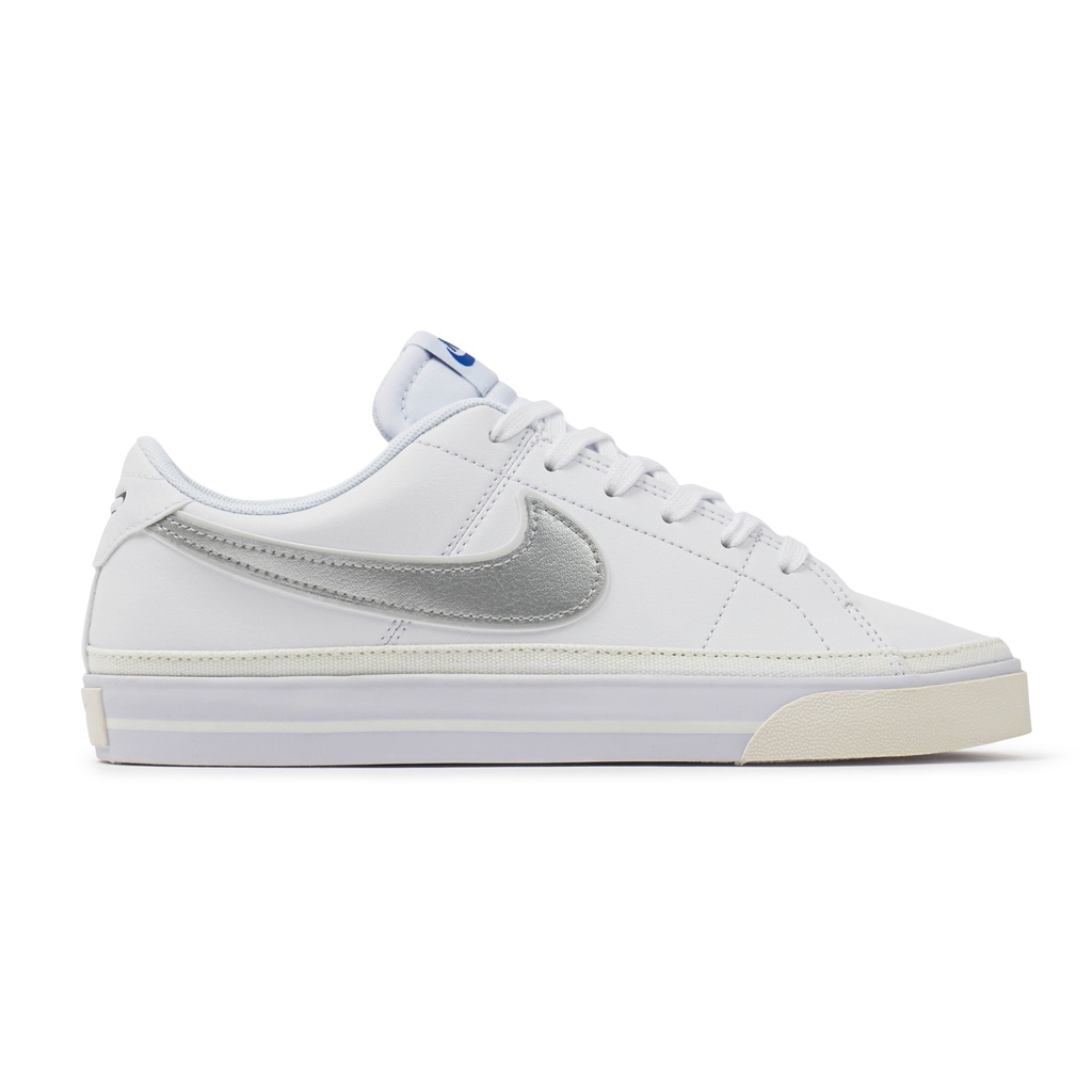 Nike Court Legacy White Metallic Silver Sneakers Wanita
