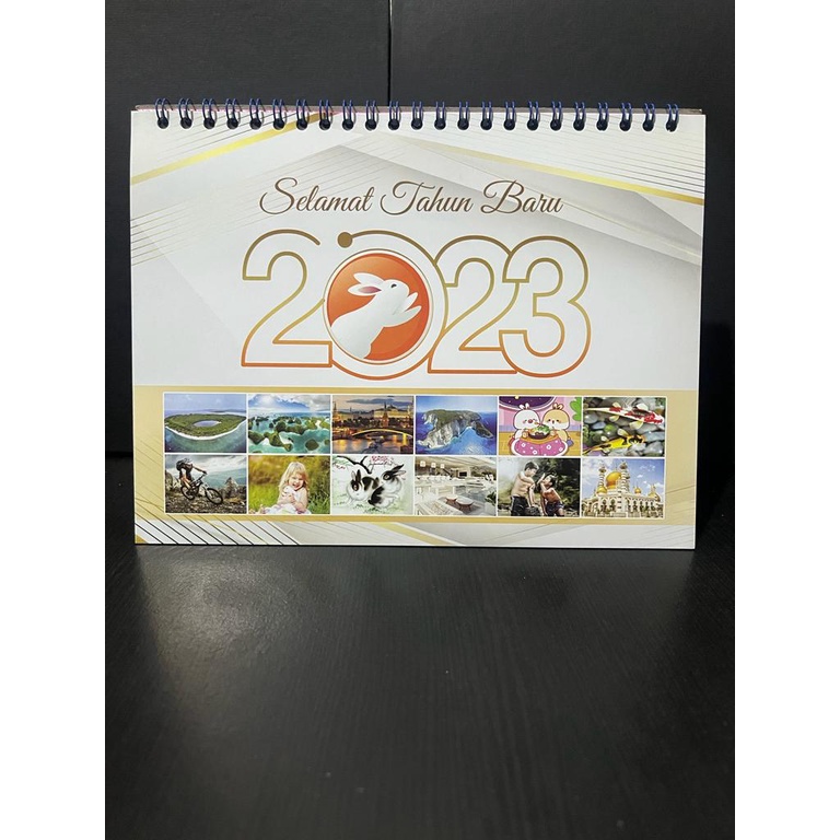 Kalender Meja / Kalender Duduk Motif Pemandangan Alam Indonesia 2023