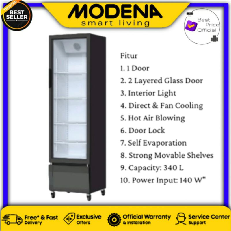 Jual Showcase Modena Sc Sc Display Cooler Rak Liter Low