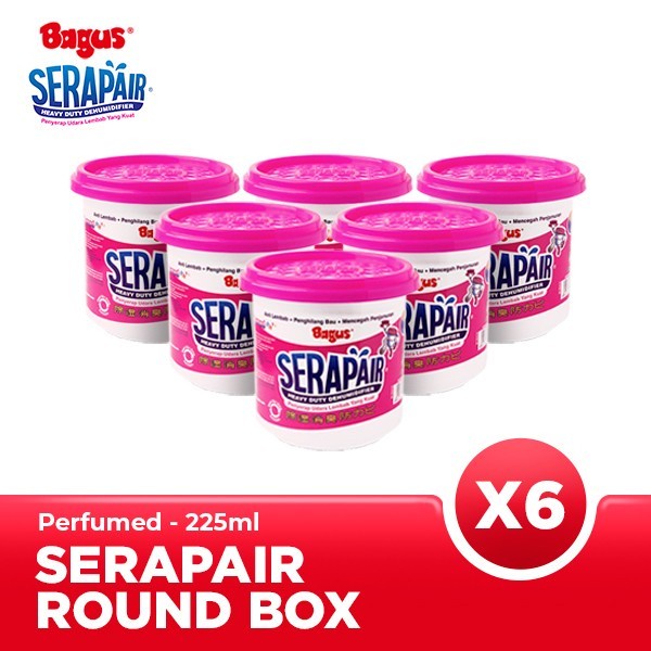 Ktmstore Bagus Serapair Refillable Box 225ml x6 serap air Round Perfume W-20416