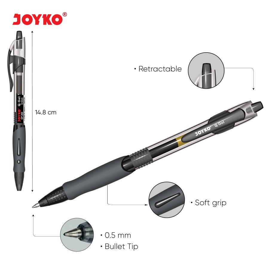 Pulpen Gel Joyko Q Gel 0.5 mm GP-265 [1 LUSIN]