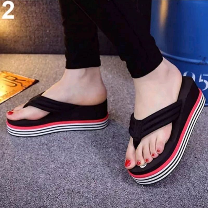 Sandal Wanita Sendal Wedges Lapis Tebal 65 mm