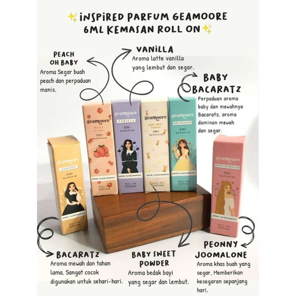 Geamoore Roll On Inspired Perfume 6ml Pria Wanita Bibit Parfum Tahan Lama