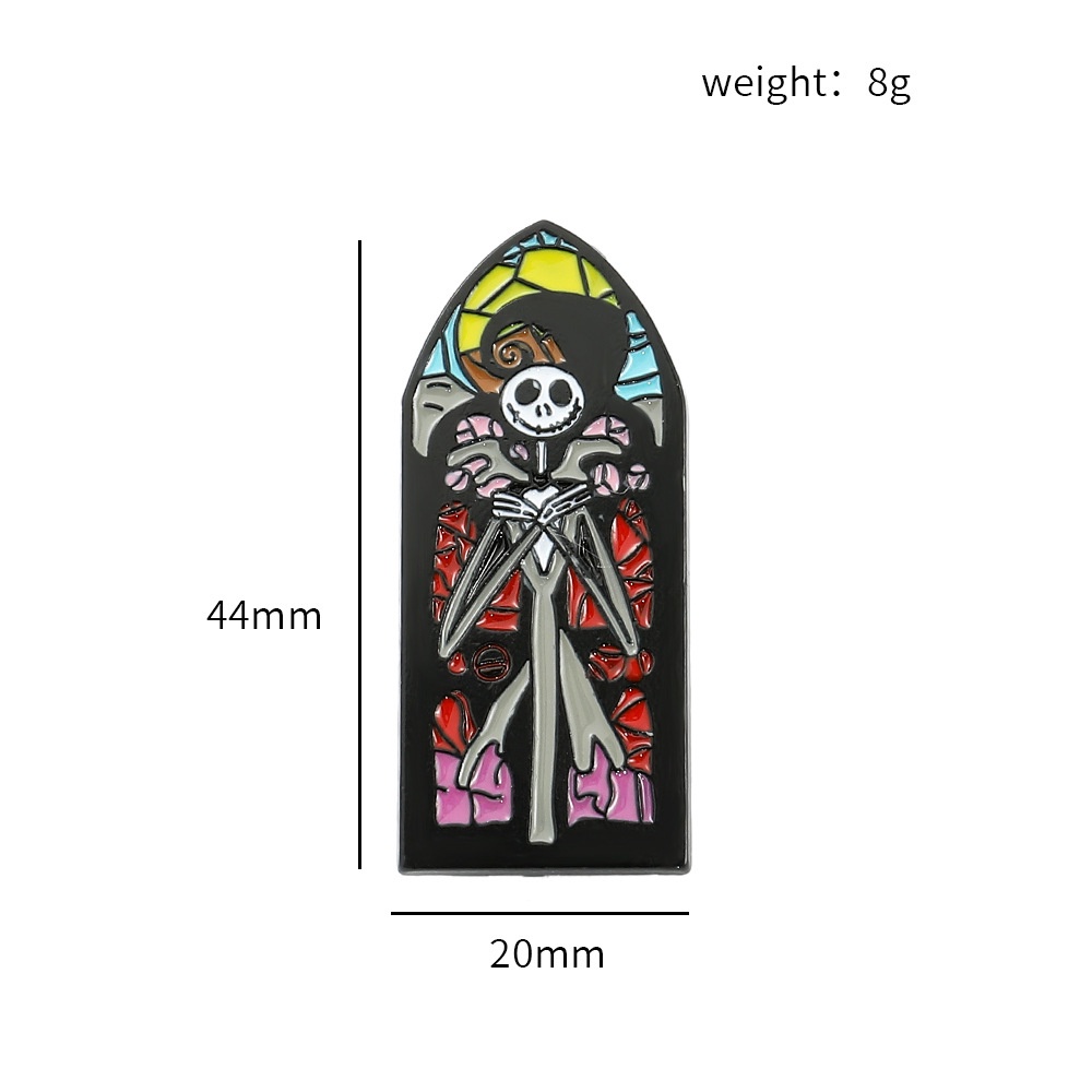 Bros Pin Enamel Desain Kartun Jack Skellington Bahan Metal