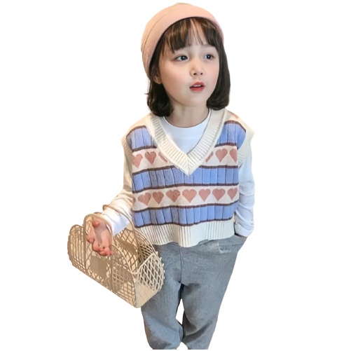 Rompi Vest Kids Love V neck Korean