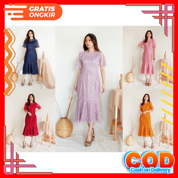 Dress Wanita Terbaru 2022 Kekinian Kristen Mewah Natal Natalan Dewasa Gereja Elegan Jumbo Gaun Broka