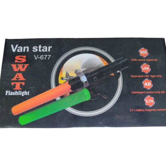 SENTER SWAT VAN Star V677 police senter polisi lalu lintas lampu lilin