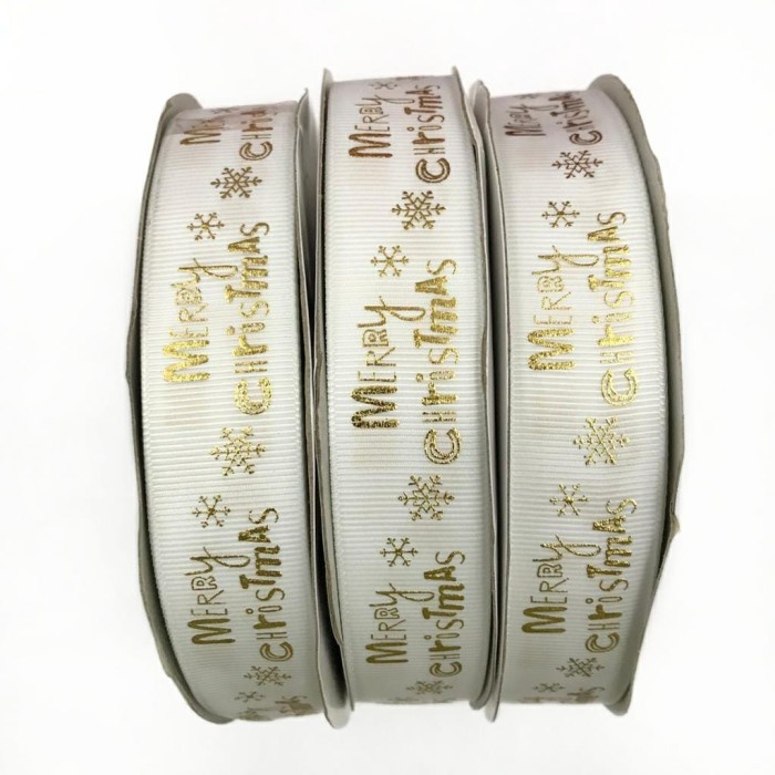

#@#@#@#@] PER YARD - PITA GROSGRAIN MERRY CRHISTMAS 2,5 CM - PITA NATAL
