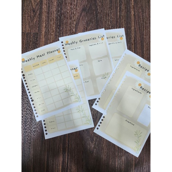 

Isi Binder 20 ring Weekly Meal Planner, Daftar Belanja, & Resep