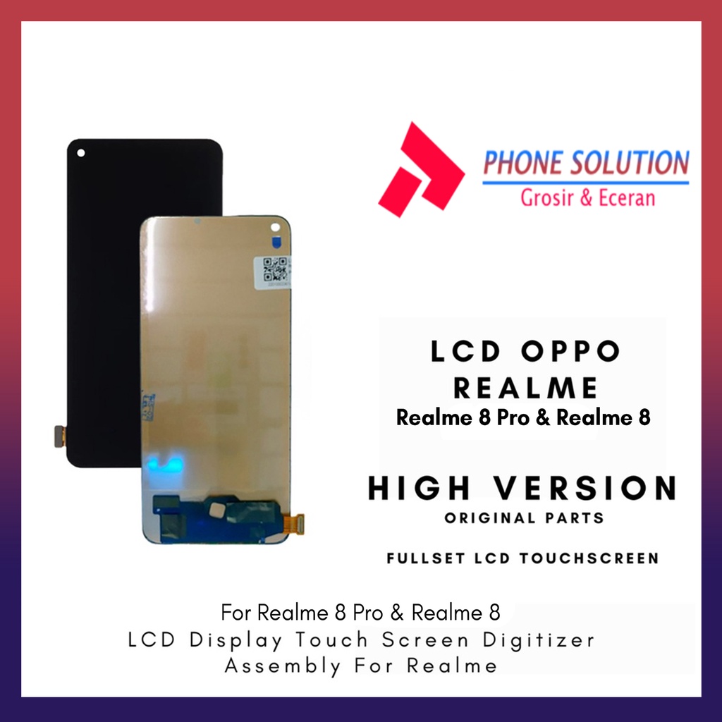 LCD Oppo Realme 8 Pro / Realme 8 4G ORIGINAL Fullset Touchscreen - Parts Kompatibel Dengan Produk Oppo // Supplier LCD Oppo - Garansi 1 Bulan