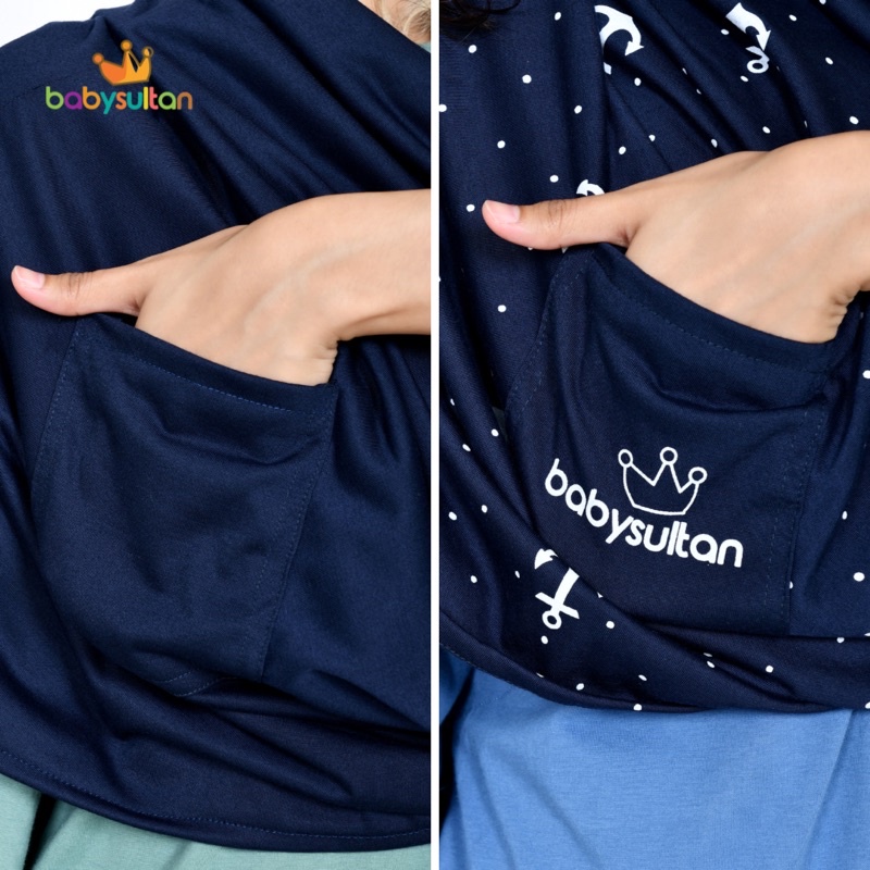 Gendongan Bayi Kaos GEOS Instan Warna Navy Series baby sultan