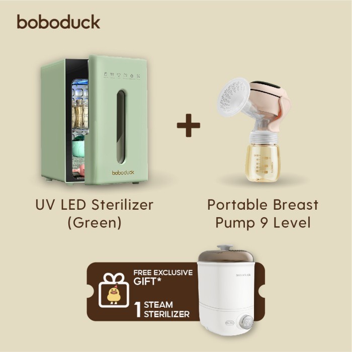 Alat Makan Boboduck Uv Led Bottle Sterilizer Dryer Disinfectant Cabinet Box 10L