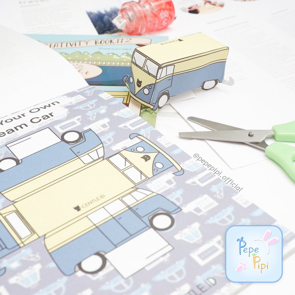 Buku Papercraft + Stiker Centle.Id Creativity Book #2 Travel Edition Origami Bentuk Papercraft book Buku Lipat lucu mainan anak kreatif traveling