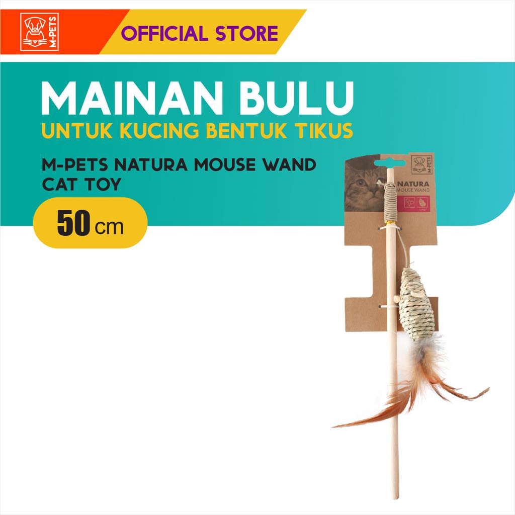 M-Pets Natura Mouse Wand Cat Toy / Mainan Bulu Pancing Kucing