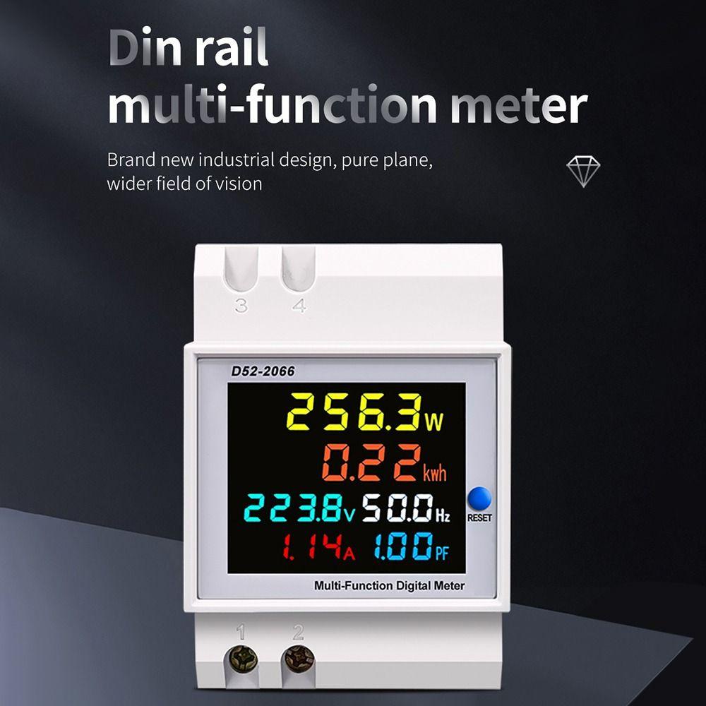 Solighter Din Rail Monitor AC Smart 110V 220V 380V 100A Ampli VOLT Energi Listrik