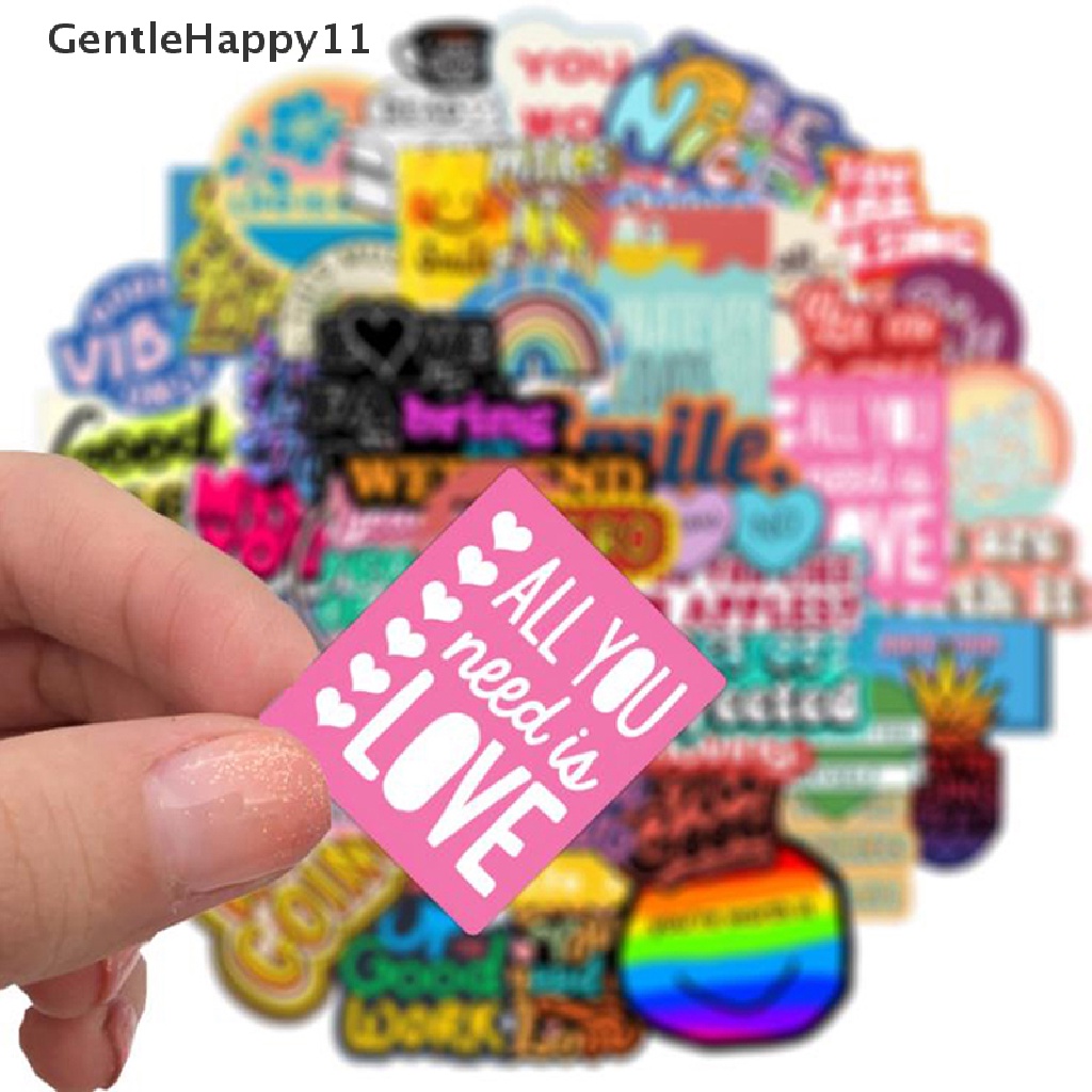 GentleHappy 50Pcs Motivational Phrases Sticker Inspirational Quotes Sticker Graffiti Sticker id