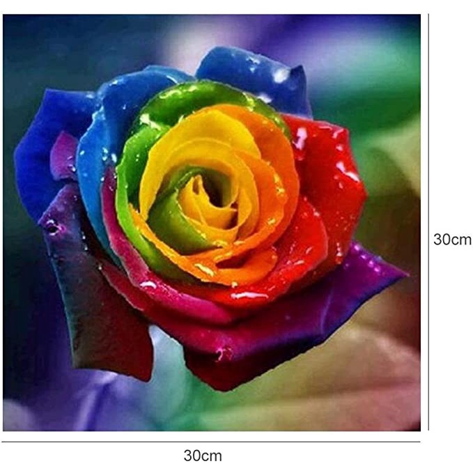 DIY Diamond Painting - 5D Rainbow Rose Stitch Kit