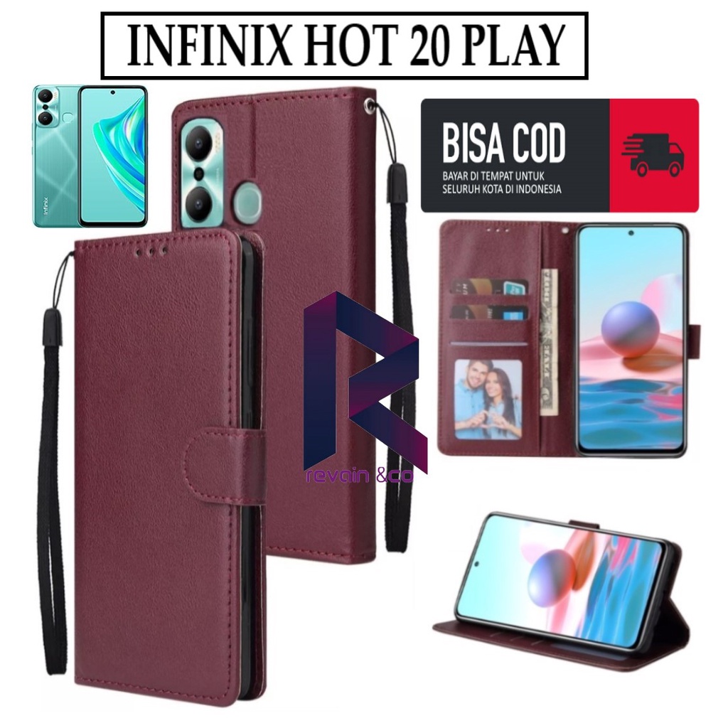 CASE INFINIX HOT 20 PLAY FLIP WALLET LEATHER KULIT PREMIUM SARUNG BUKA TUTUP KESING HP FLIP CASE INFINIX HOT 20 PLAY