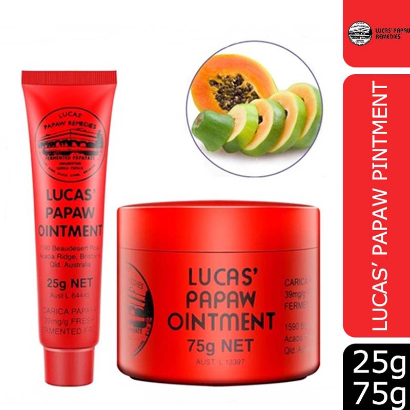 Lucas Papaw Ointment Salep Obat Lips Balm dan Salap Penghilang Bekas Gigitan Nyamuk Krim Salep Bayi  75gr (EXP 2025)