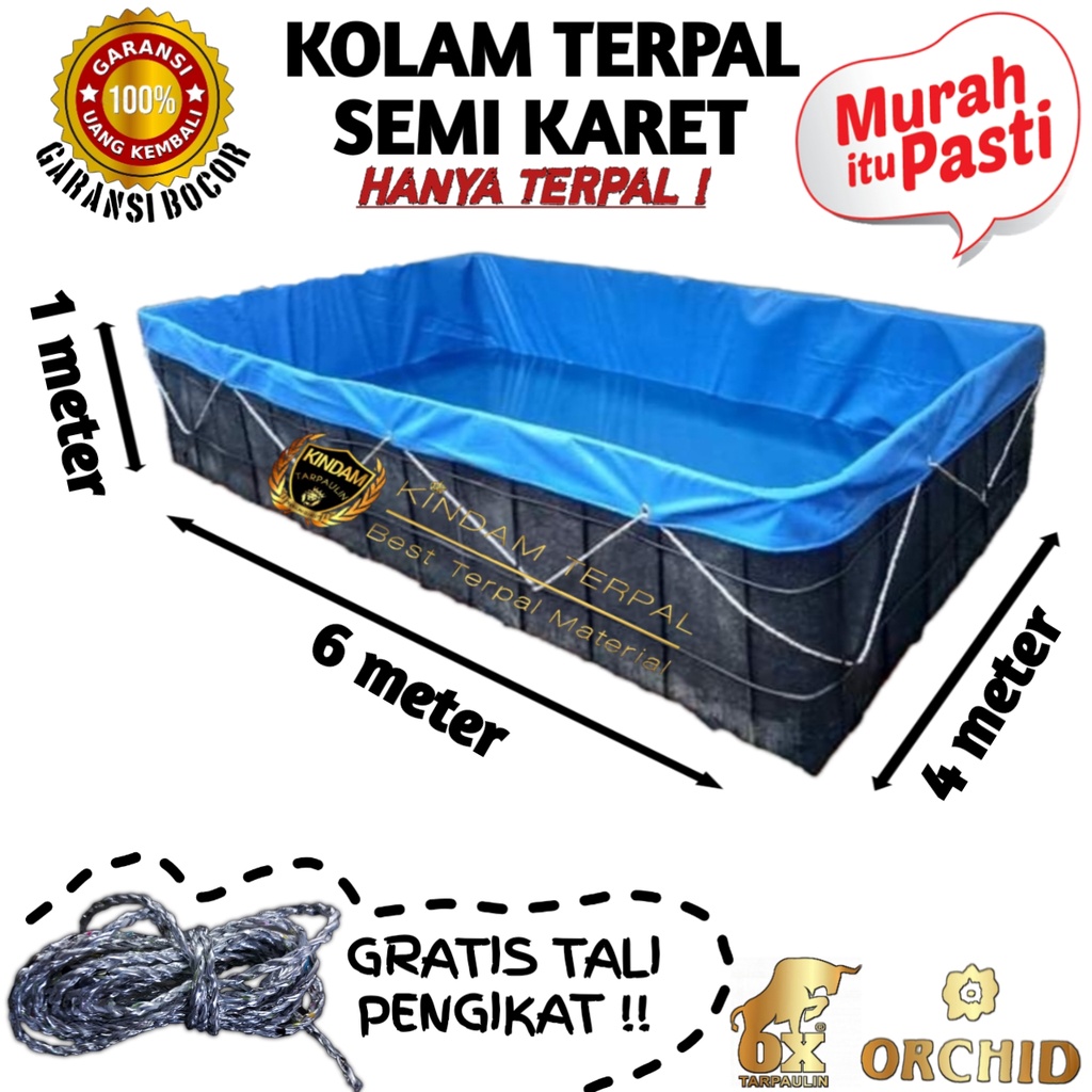 TERPAL KOLAM 6x4x1 ORCHID SEMI KARET BERGARANSI MURAH | KOLAM TERPAL IKAN LELE, NILA, GURAME