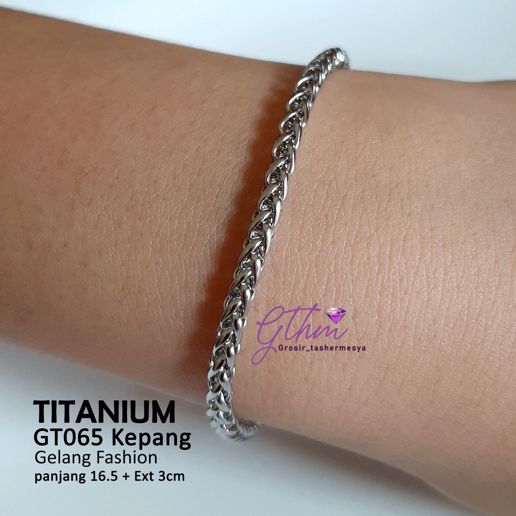 Gelang Titanium Tambang Kepang Anti Karat Perhiasan Fashion Import Premium gt065