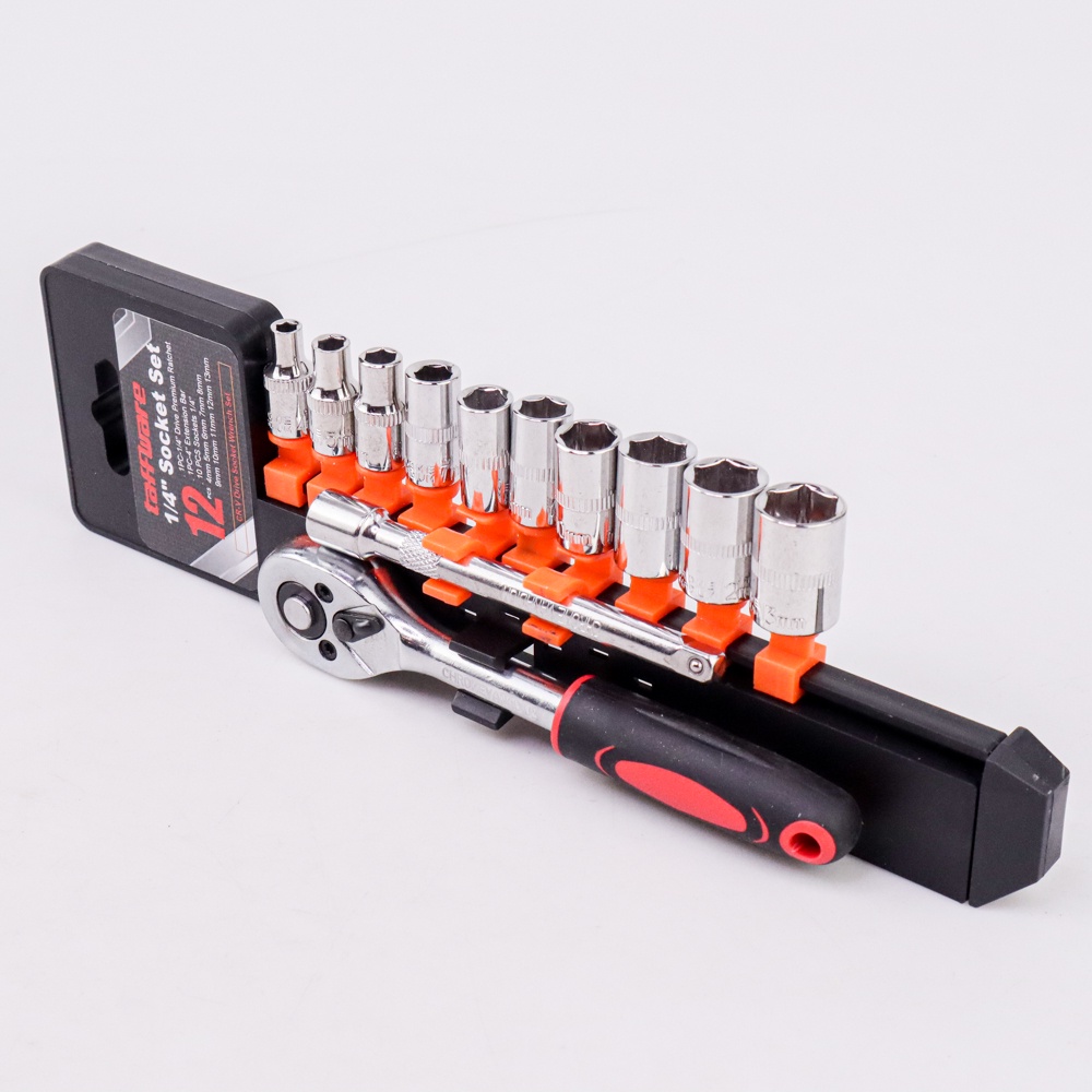 Kunci Pas CR-V Drive Socket Wrench Set 1/4 Handle 12 Pcs | omenstore