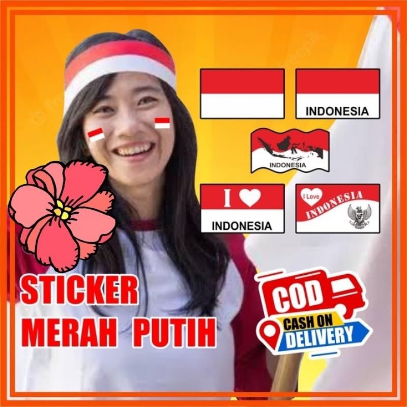

sticker pipi bendera merah putih A3 Bontac