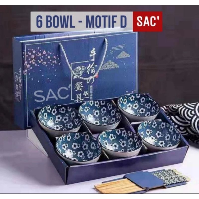 Hampers Japanese Bowl Set Mangkok Keramik 6 Bowl