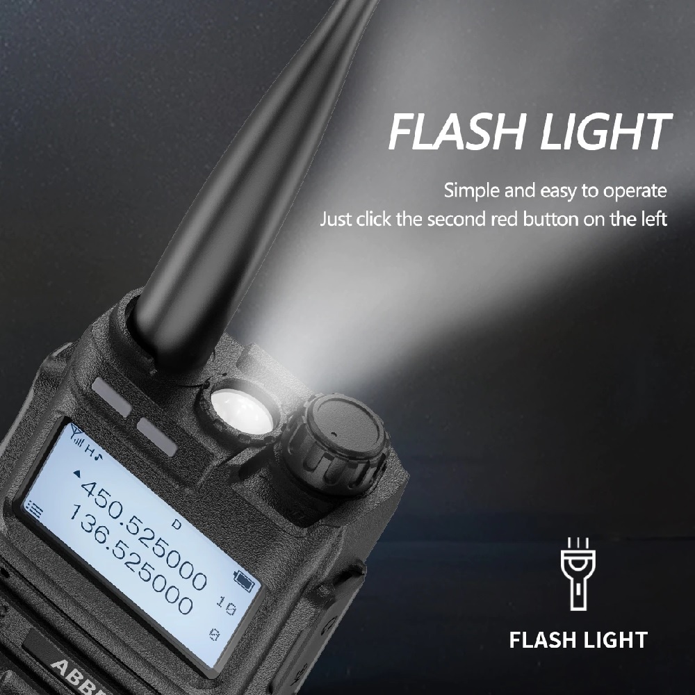 ABBREE AR-F5 - Walkie Talkie 10W Power Quad-Band 136-520MHz - Radio Panggil Terbaru dengan Fitur Terbaru dari ABBREE