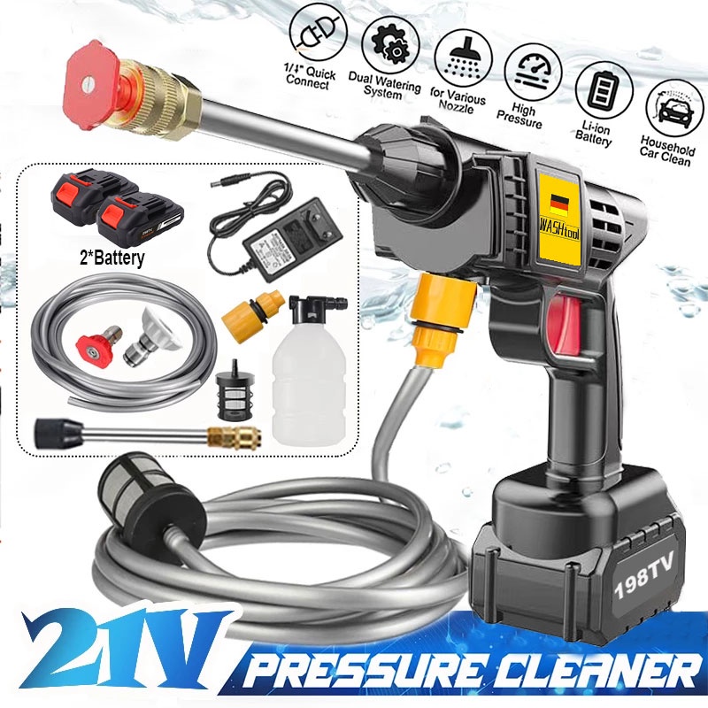 New Alat Cuci Mobil dan Motor Jet Cleaner Baterai Cordless Portable Pressure Washeresin Mesin Cuci
