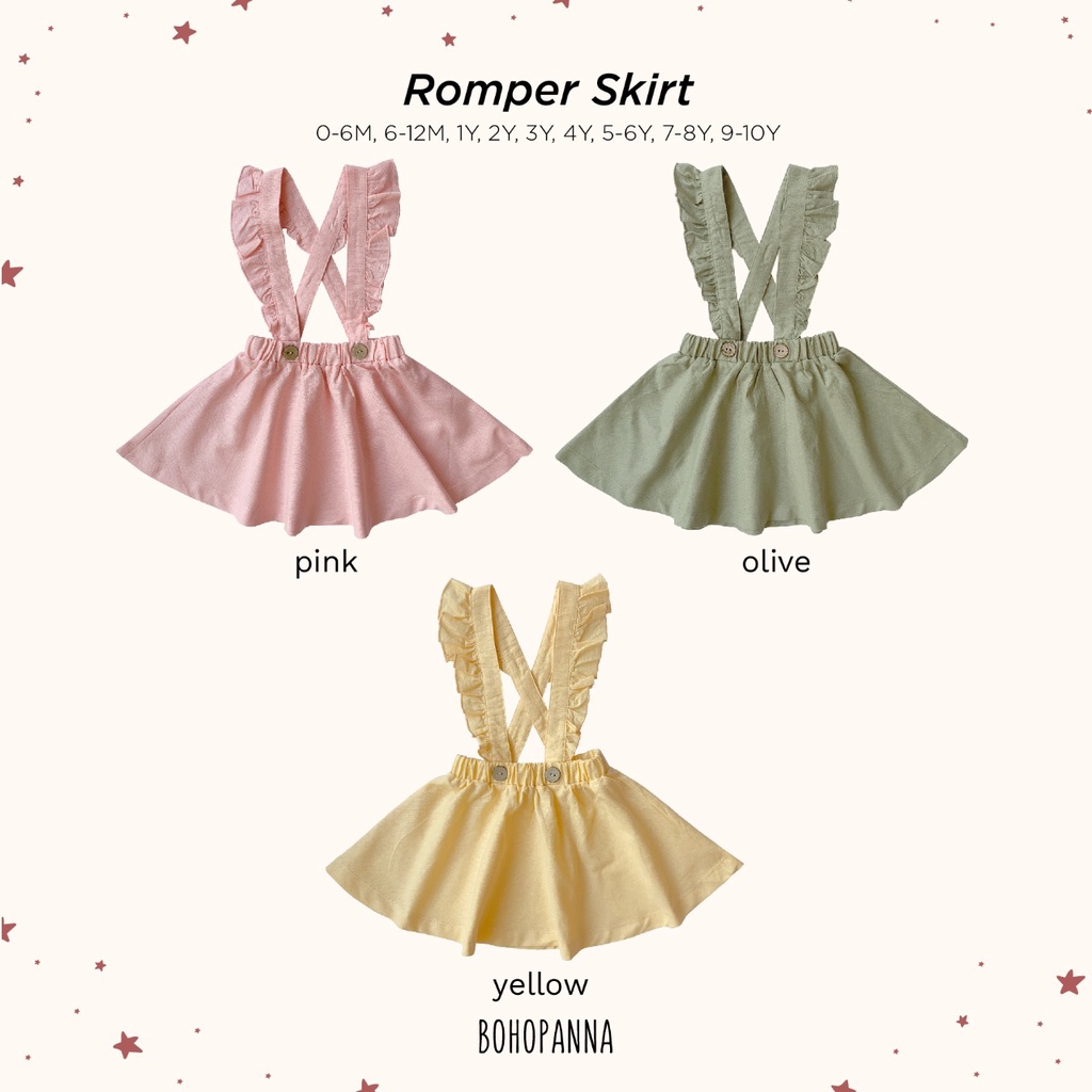 BOHOPANNA ROMPER SKIRT 1-10 TAHUN Rok Jumpsuit Ruffle Anak Perempuan