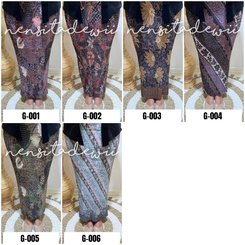 Rok Plisket Batik / Rok Plisket Premium, Variasi Gliter