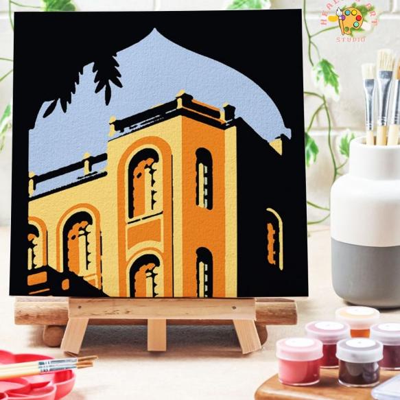 

Paint by number lukisan bangunan city versi 3 canvas 20x20 cm - city05, 15x15cm
