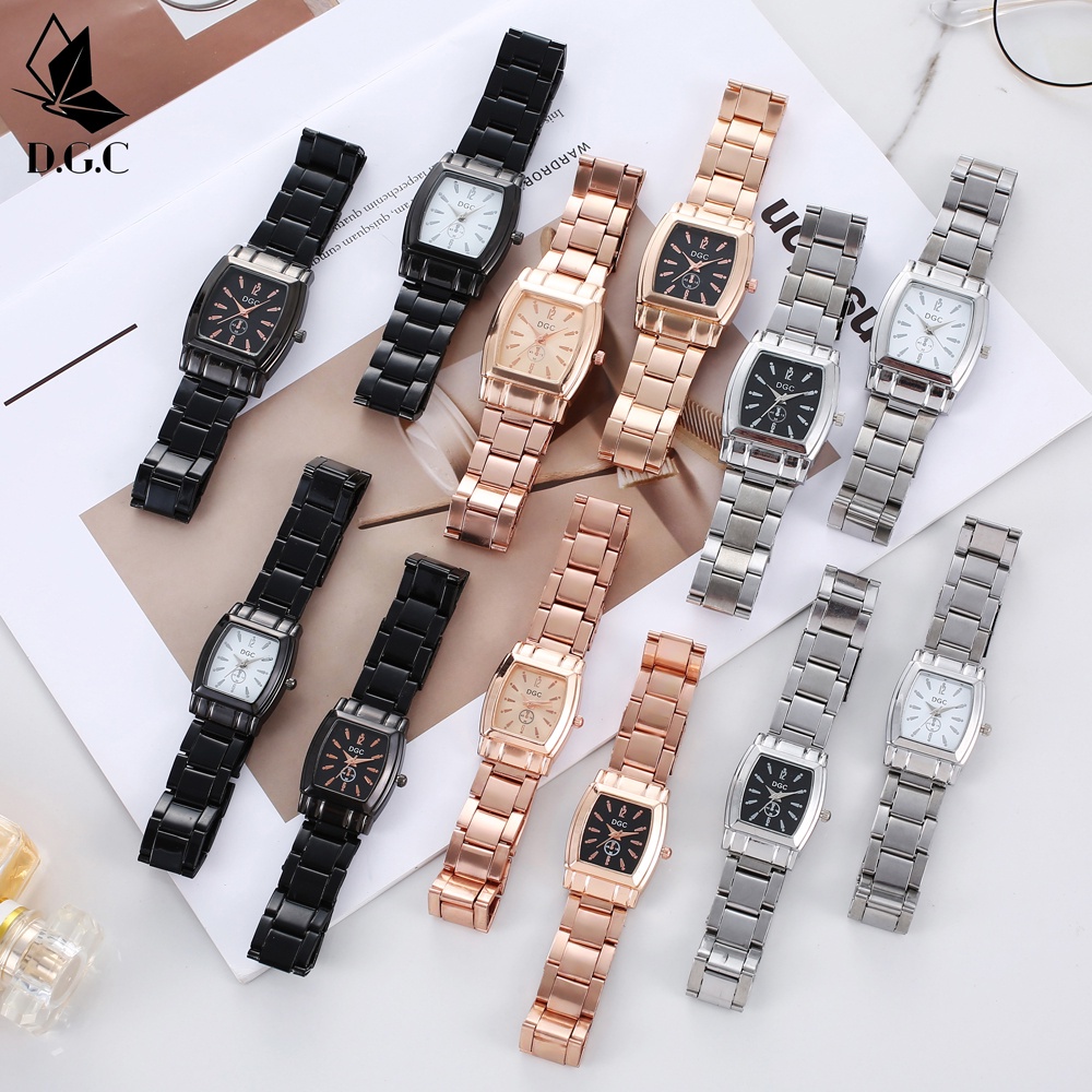 Jam Tangan Couple ✅ Analog Strap Stainless Steel Casual Quartz Wanita Pria Wanita Fashion Import C102