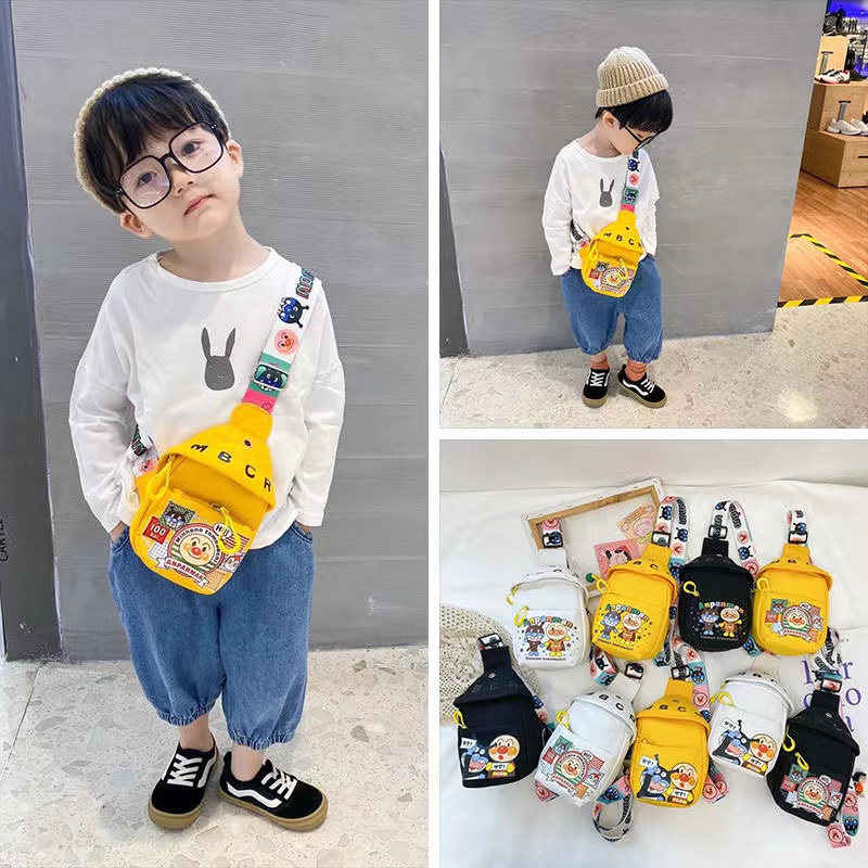 WAIST BAG ANAK PEREMPUAN / LAKI - LAKI FASHION KOREA TAS DADA ANAK BAHAN KANVAS / TAS IMPORTi