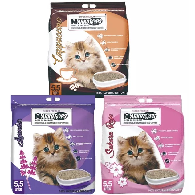 Markotops 5.5ltr Pasir Kucing Gumpal Wangi / Markotop Cat Litter