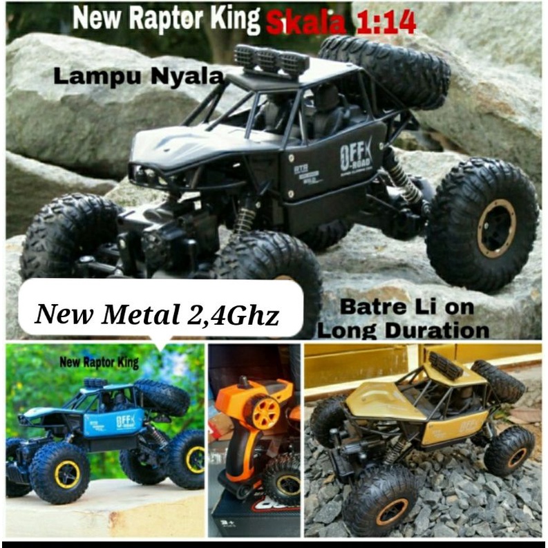 MOBIL REMOTE CONTROL RC BATERE DURASI LAMA 1 JAM OFFROAD METAL ALLOY 4WD ROCK CLIMBER  2.4Ghz MAINAN REMOTE KONTROL