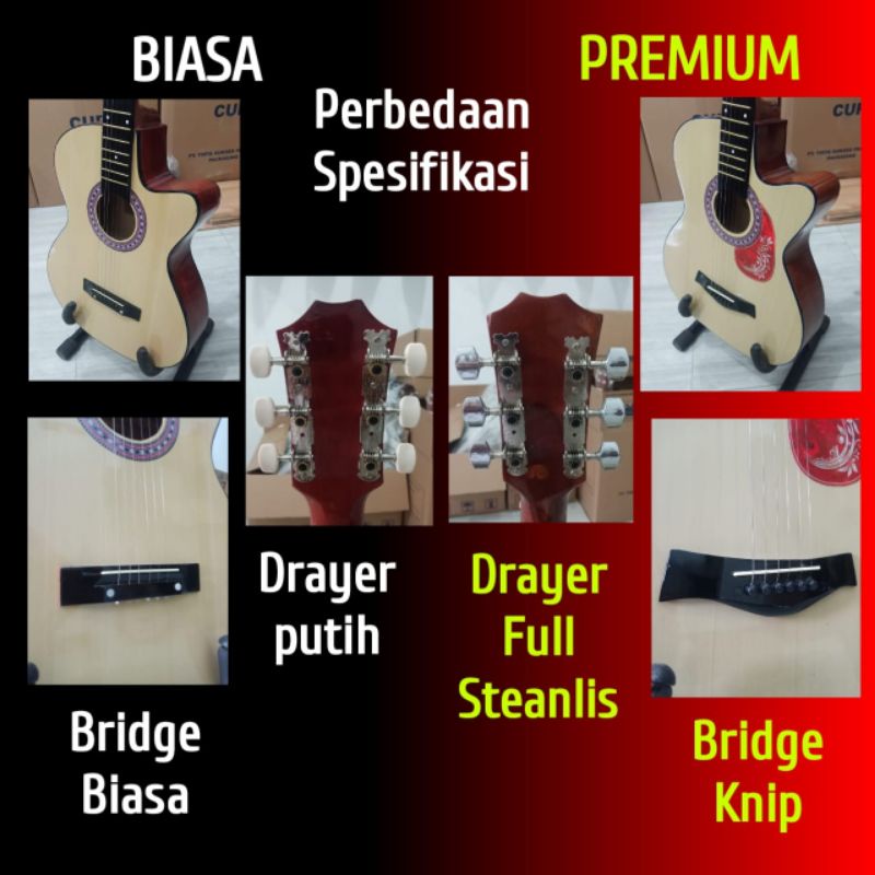Gitar Akustik Pemula (bonus senar cadangan, pick dan Packing Kayu) Pengiriman dijamin aman