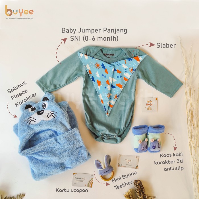 

(COD) Hampers Selimut Bayi Premium | Kado Lahiran Bati | Baby Parcel - Biru